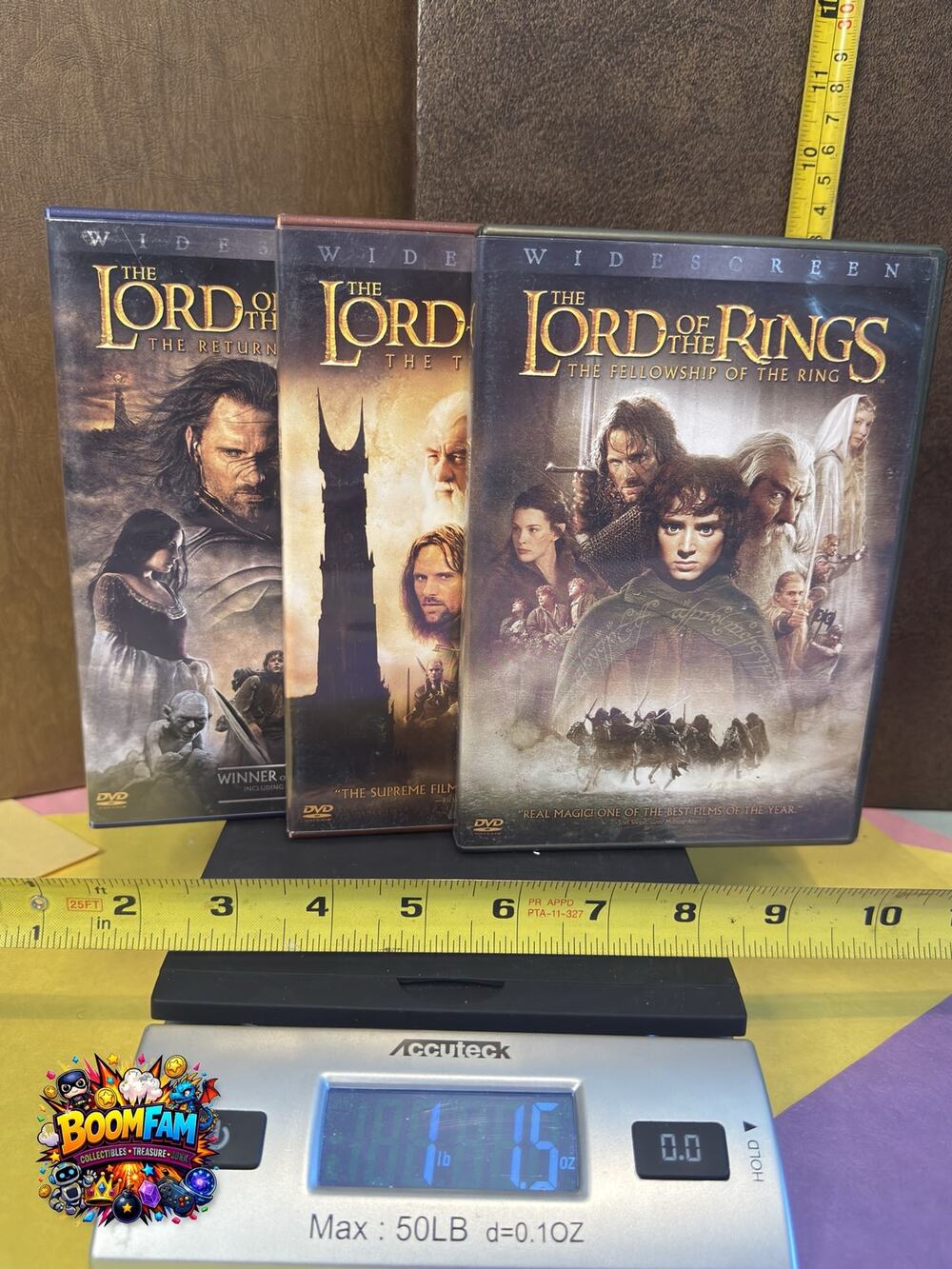 Lord of the Rings Trilogy DVD Lot Fellowship Two Towers Return King Widescreen